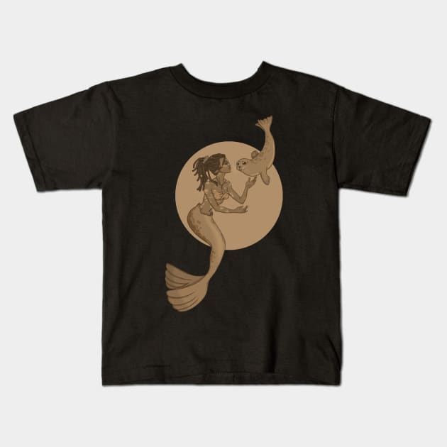 Selkie Mermaid Kids T-Shirt by sushikittehh